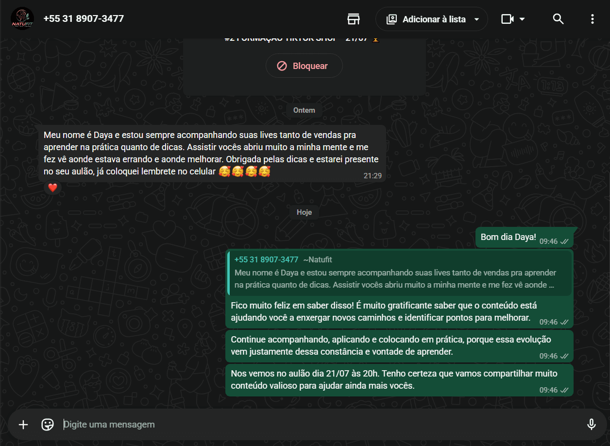 Depoimento da Daya
