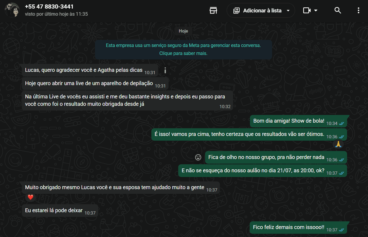 Depoimento da Vanessa